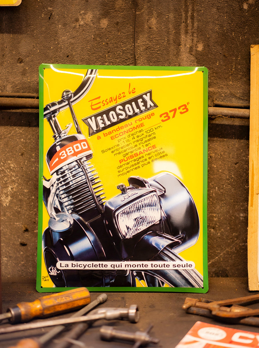 Plaque émaillée Publicitaire VELOSOLEX – Neuve, Fabrication Au Pochoir