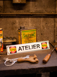 Plaque émaillée «Atelier »